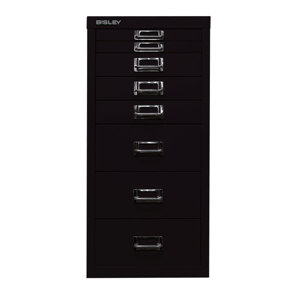 5020073705843 - Schubladenschrank MultiDrawer? 29er Serie L298833 Stahl 8 Schubladen (Vollauszug) A4 279 x 59 x 38 cm schwarz 502007370584