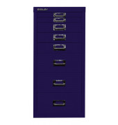 Schubladenschrank MultiDrawer™ 29er Serie L298639, Stahl, 8 Schubladen (Vollauszug), A4, 38 x 59 x 27,8 cm, blau