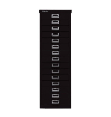 Schubladenschrank MultiDrawer™ 39er Serie L3915833, Stahl, 15 Schubladen (Vollauszug), A4, 27,9 x 86 x 38 cm, schwarz