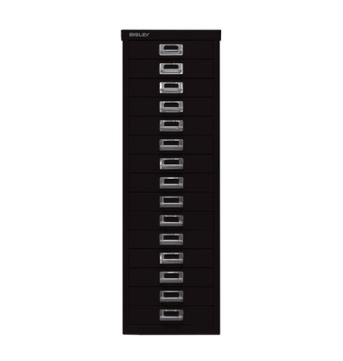 Schubladenschrank MultiDrawer™ 39er Serie L3915633, Stahl, 15 Schubladen (Vollauszug), A4, 27,9 x 86 x 38 cm, schwarz