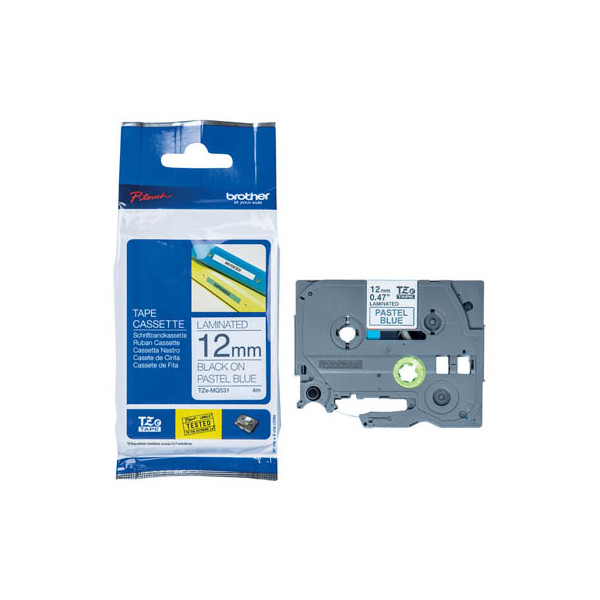 4977766770491 - P-touch Schriftband TZe-MQ531 12mm x 4m schwarz pastellblau laminiert selbstklebend 4977766770491 Brother