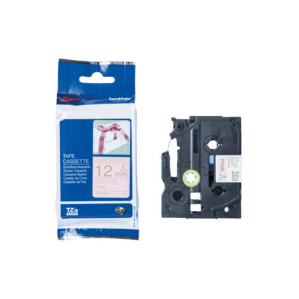 4977766770347 - P-touch Textil-Schriftband TZe-RE34 12mm x 4m gold rosa 4977766770347 Brother