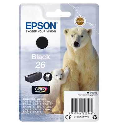 Druckerpatrone 26 Claria Premium schwarz für XP-600/XP-700/XP-800