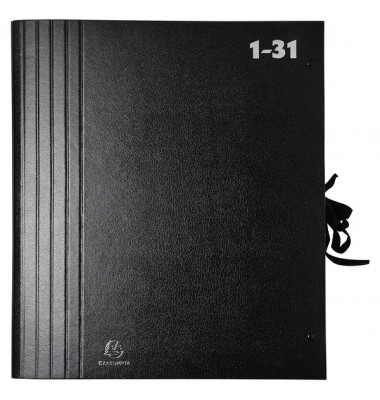 Fächermappe 61650B A4 mit 31 Fächer 1-31 Karton schwarz