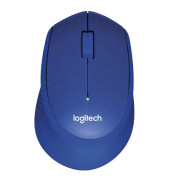PC-Maus M330 Silent Plus 910-004910, 3 Tasten, kabellos, USB-Funk, Rechtshänder, optisch, blau