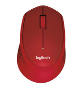 PC-Maus M330 Silent Plus 910-004911, 3 Tasten, kabellos, USB-Funk, Rechtshänder, optisch, rot