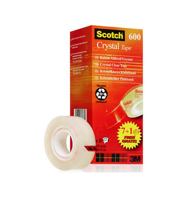 Klebeband Crystal 6-1933R8, 19mm x 33m, kristallklar