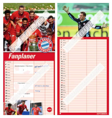 Familienplaner 20664 Motive "FC Bayern" 1Monat/1Seite 16x35cm 3-spaltig 2022