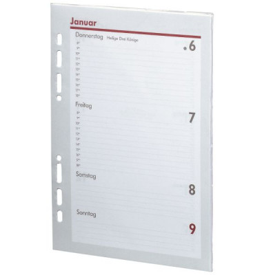 Kalendereinlage 02-0048, Manager, 1 Woche / 2 Seiten, 145x209mm (A5), 2025