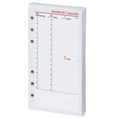 Kalendereinlage 02-0094, Kompakt Vertikal, 1 Woche / 2 Seiten, 95x167mm (A6), 2025