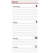 Kalendereinlage 02-0195, Mini, 1 Woche /  2 Seiten, 66x106mm (A8), 2026