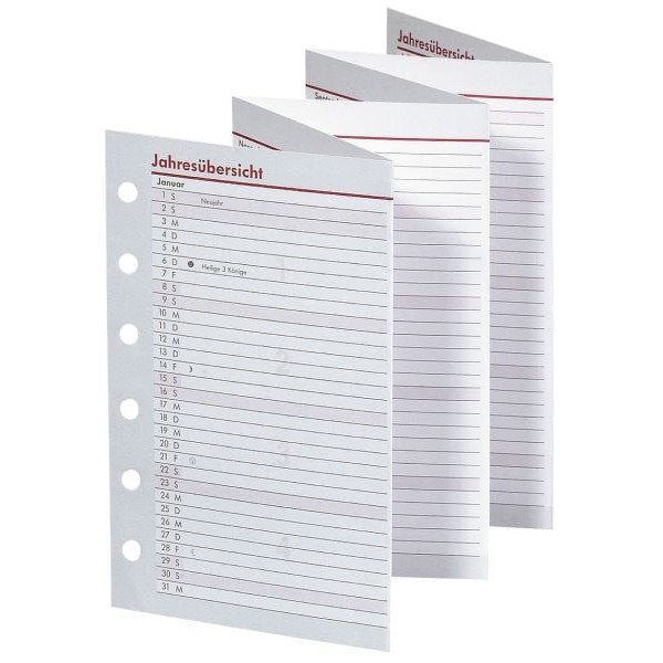 4000867023149 - Kalendereinlage 02-0468 Kompakt 12 Monate   2 Seiten 95x167mm (A6) 2025 4000867023149 BSB