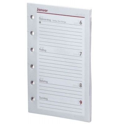 Kalendereinlage 02-0072, Pocket, 1 Woche / 2 Seiten, 80x128mm (A7), 2025
