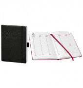 Buchkalender 02-0146, V-Book, schwarz, 1 Woche /  2 Seiten, 14x21cm (A5), 2026