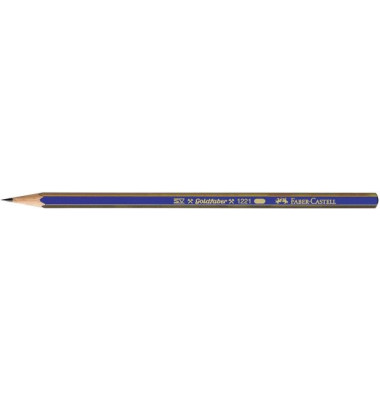 Bleistift GOLDFABER 1221, 112502, Härte 2B, blau/gold