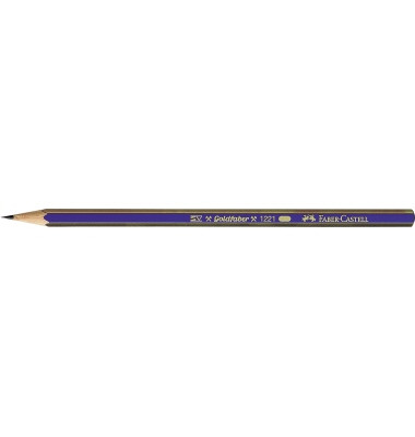 Bleistift GOLDFABER 1221, 112512, blau/gold, k.A., 2H