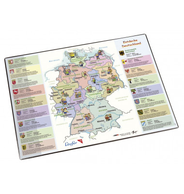 Schreibunterlage 45346 bunt Deutschlandkarte - Bundesl&auml;nder 53x40cm