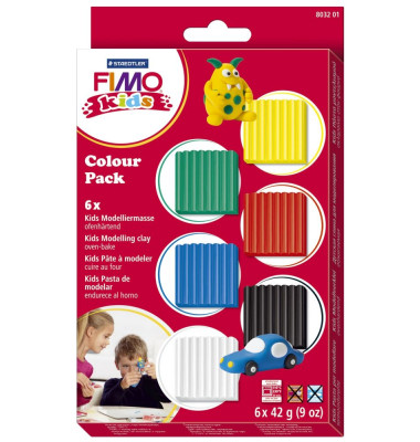 8032-01 Basic 6x42g Modellierset Fimo Kids Colour