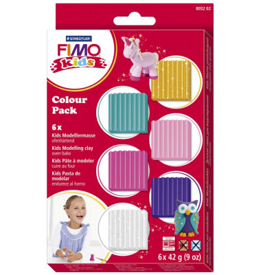 8032-02 Girlie 6x42g Modellierset Fimo Kids Colour