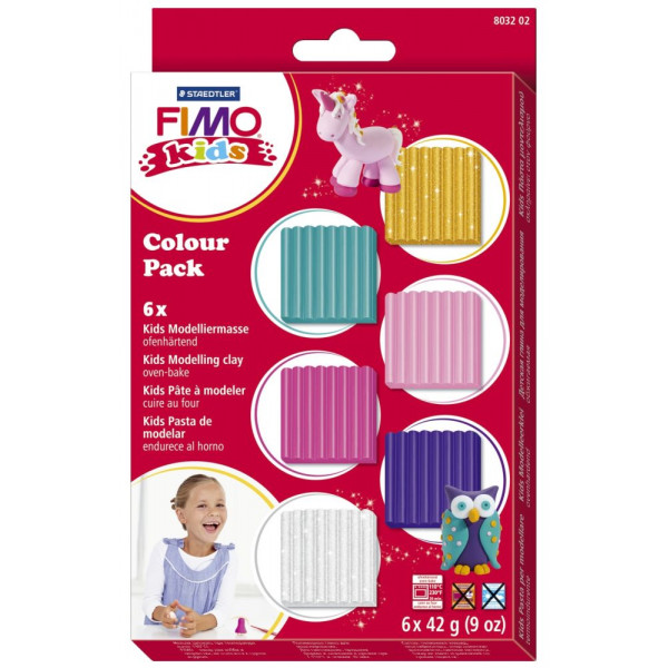4007817805183 - Fimo Kids 8032-02 Girlie Modelliermasse-Set 6x 42g Colour 4007817805183 252 Gramm