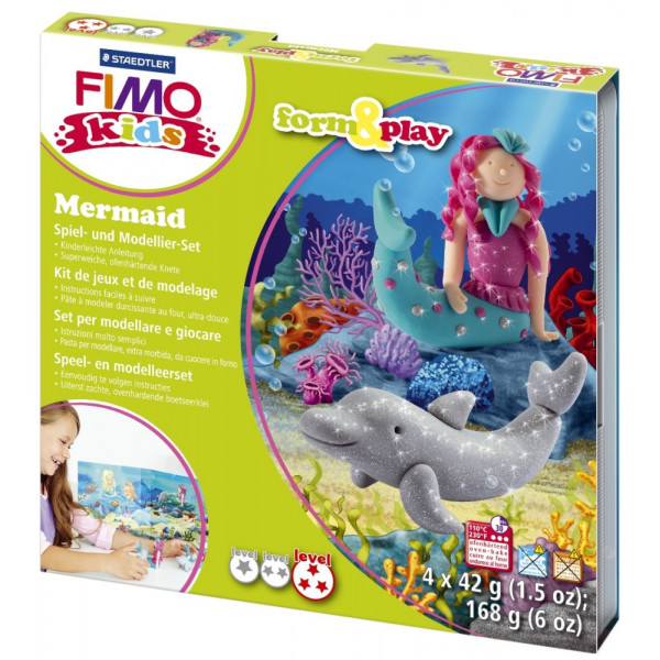 4007817806241 - Fimo Kids 8034-12LY Form&Play Modelliermasse-Set 4x 42g Mermaid 4007817806241 168 Gramm