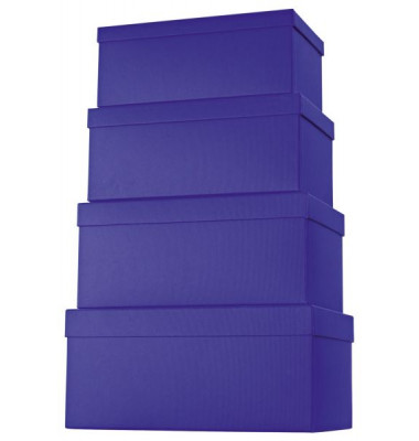 Geschenkkarton One Colour hoch 4-teilig mit Rillenprägung dunkelblau Geschenkkarton One Colour hoch 4-teilig mit Rillenprägung dunkelblau