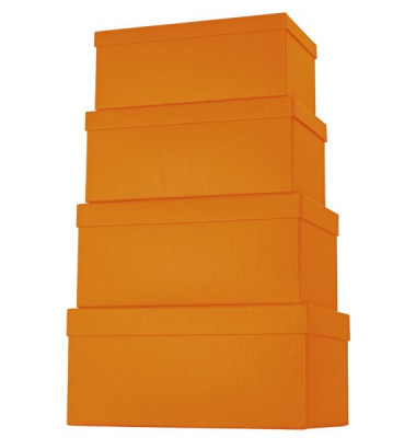 Geschenkkarton One Colour hoch 4-teilig mit Rillenprägung orange