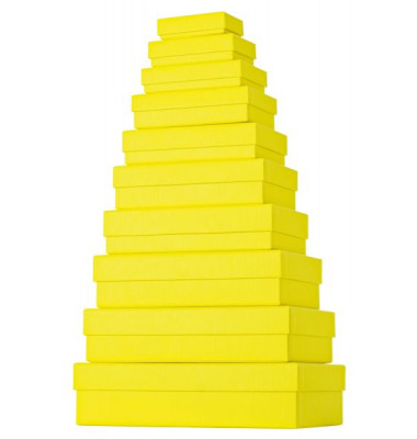 Geschenkkarton One Colour flach 10-teilig mit Rillenprägung gelb