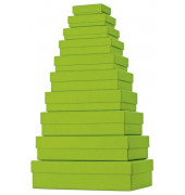 Geschenkkarton One Colour flach 10-teilig mit Rillenprägung hellgrün