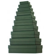 Geschenkkarton One Colour flach 10-teilig mit Rillenprägung dunkelgrün