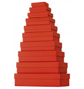 Geschenkkarton One Colour flach 10-teilig mit Rillenprägung rot