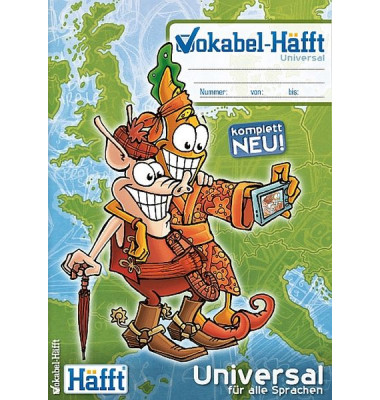 Vokabelheft 2181-6 Brot & Schwein / liniert / 2 Spalten, A4, 80g, blau/gr&uuml;n, 34 Blatt / 68 Seiten