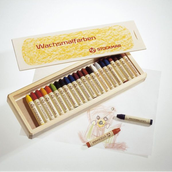 STOCKMAR Wachsmalstifte Stockmar Wachsmalstifte -Serie, 32600, farbig sortiert, rund, 1,2x8,3cm (ØxL) 4019365326003 STOCKMAR 24 Stück