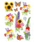 3369 Decorsticker Schmucketikett moderne Blumen 30 Sticker
