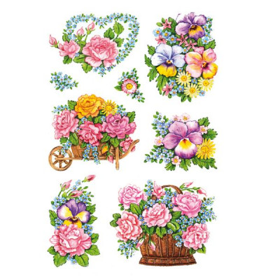 3354 Decorsticker Schmucketikett Blumen-Gestecke 3354 Decorsticker Schmucketikett Blumen-Gestecke