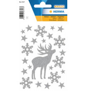 3727 Glitter Weihn.Schmucketikett Hirsch
