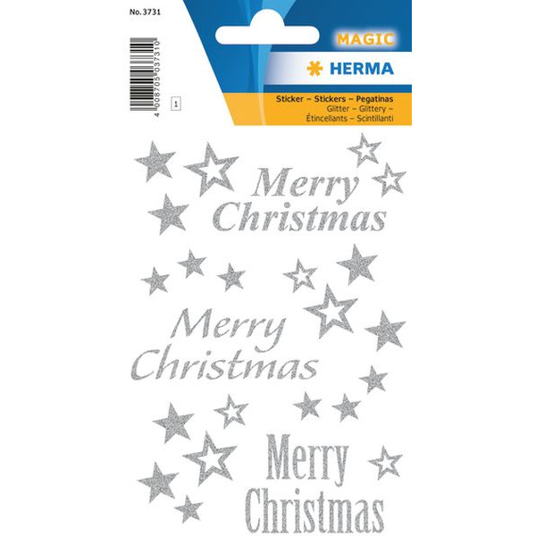 10 Stück Herma 3731 Glitter Weihnicker Merry Christma 4008705037310 Herma 24 Stück
