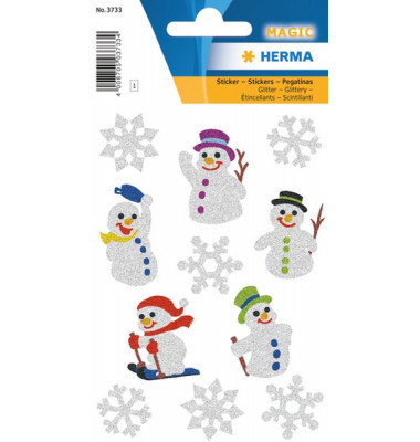 3733 Glitter Weihnicker Schneemann