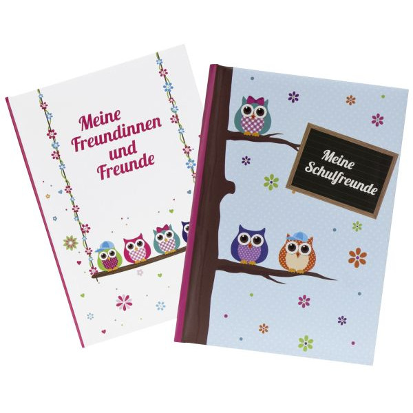 2 Stück Goldbuch 43043 Freundebuch A5 Eule sort 4009835430439 GOLDBUCH