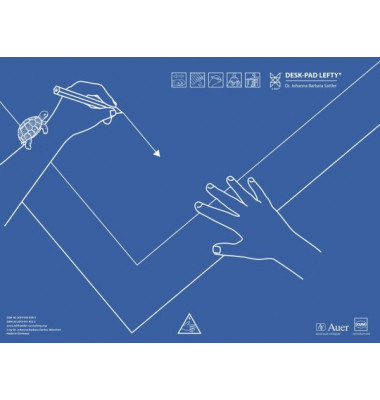 Schreibunterlage Linkshänder 906.01.19 blau Skizze 50x43cm Schreibunterlage Linkshänder 906.01.19 blau Skizze 50x43cm