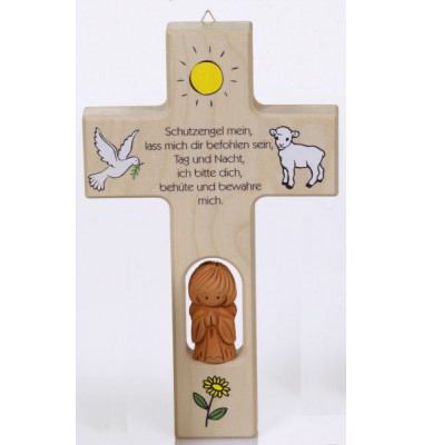 N414 20x12cm Kinderkreuz m.Spruch