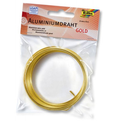 79665  2mm 5m Basteldraht Alu gold