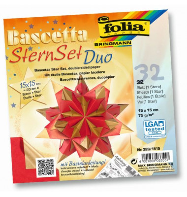 326/1515 15x15cm Bastelset Bascetta duo rot/gold 326/1515 15x15cm Bastelset Bascetta duo rot/gold