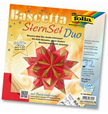 326/2020 20x20cm 32Bl Bascetta-Stern Duo rot/gold 326/2020 20x20cm 32Bl Bascetta-Stern Duo rot/gold