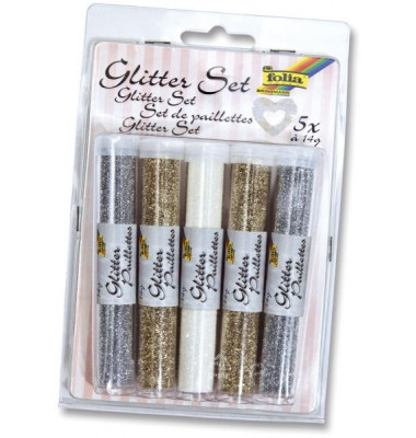 57801 5x14g Glitterset sort.