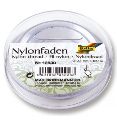 12930  0,3mm Nylonfaden auf Spule 100m