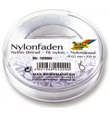 12950  0,5mm Nylonfaden auf Spule 