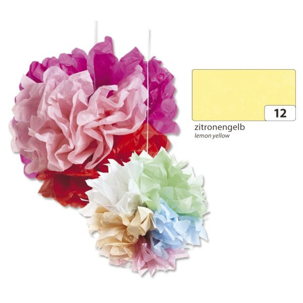 4001868910124 - Bastelblumenseide 50x70cm 20g zitronengelb 91012 4001868910124 5 Bogen