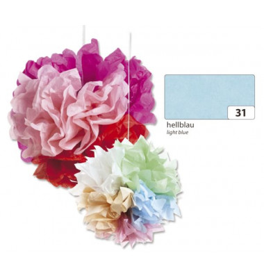 91031  20g  5Bg Blumenseide 50x70cm hellblau