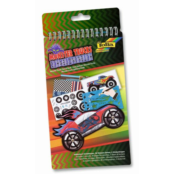4001868064445 - Schablonen-Buch MONSTER TRUCKS 9-teilig in bunt 4001868064445 - Schablonen-Buch MONSTER TRUCKS 9-teilig in bunt